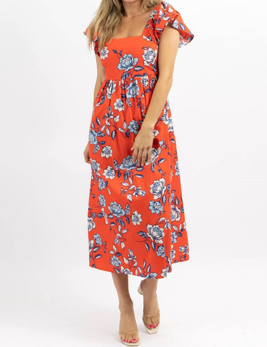 KYRAH FLORAL COTTON MIDI DRESS