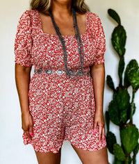 Hailey & Co The Austin Romper in red - women's pants