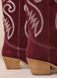 Mi.iM Women's Embroidered Western Boot in maroon - women's shoe - view 4