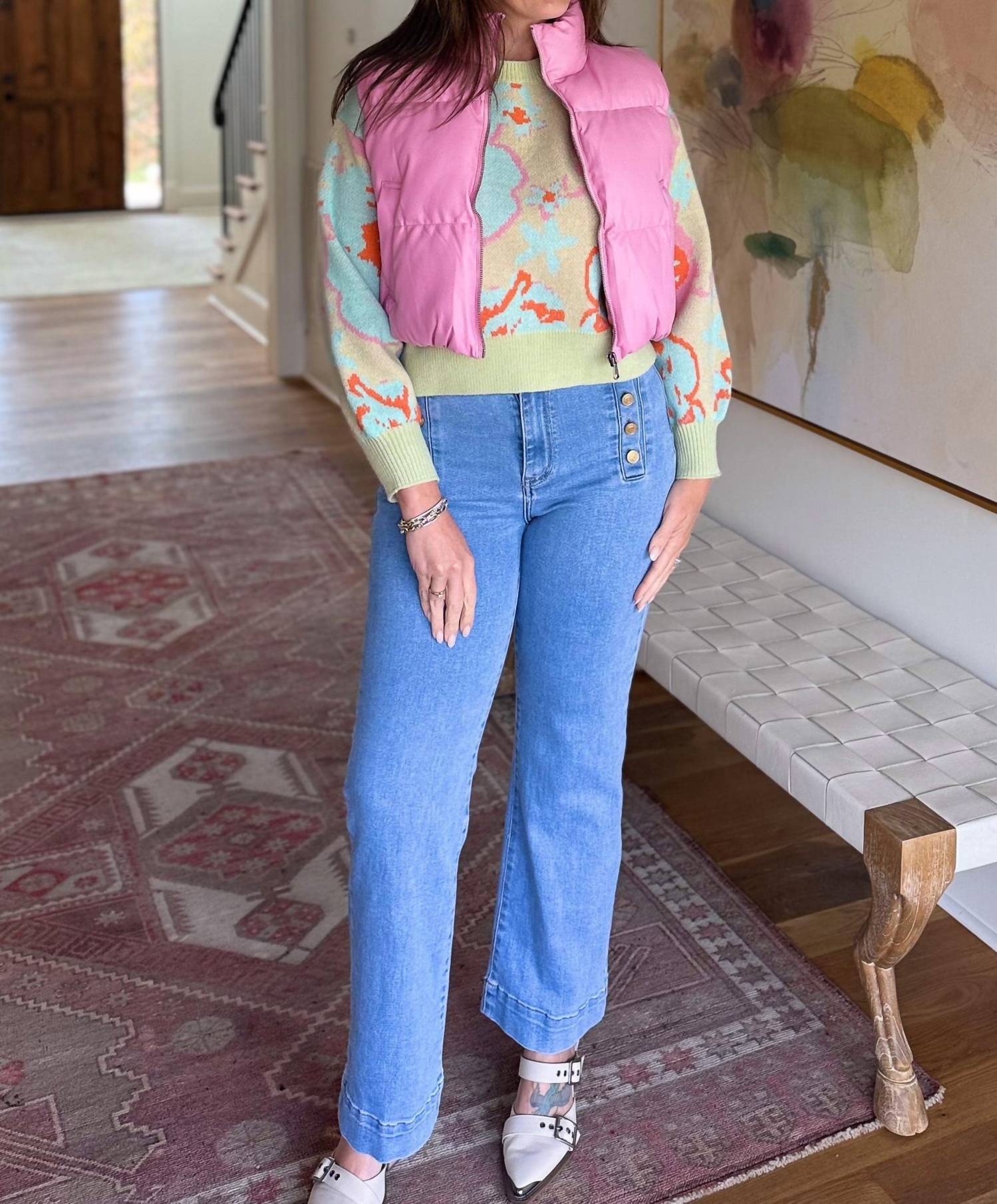 Double Zero - Petal Puff Zip Up Vest