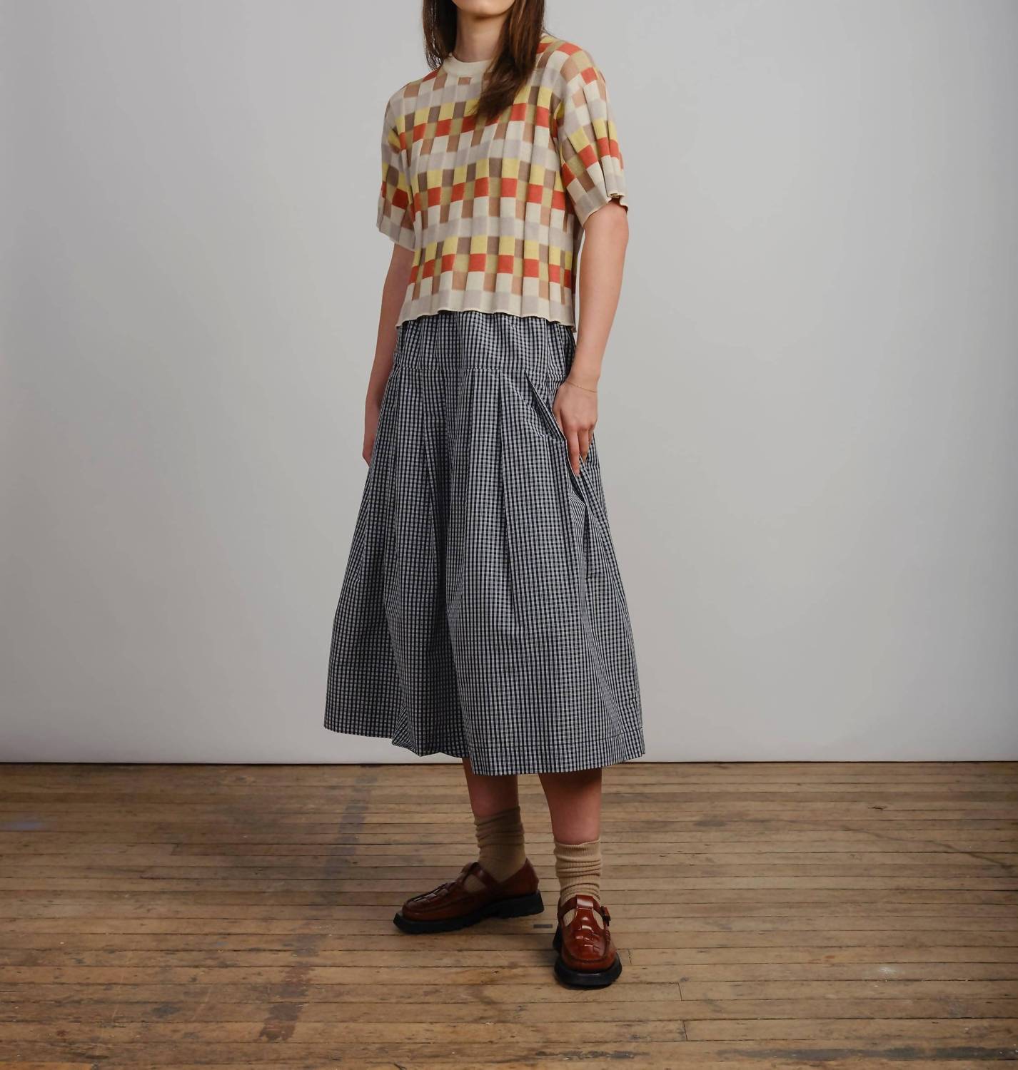The Endery - Anni Grid Plaited Tee