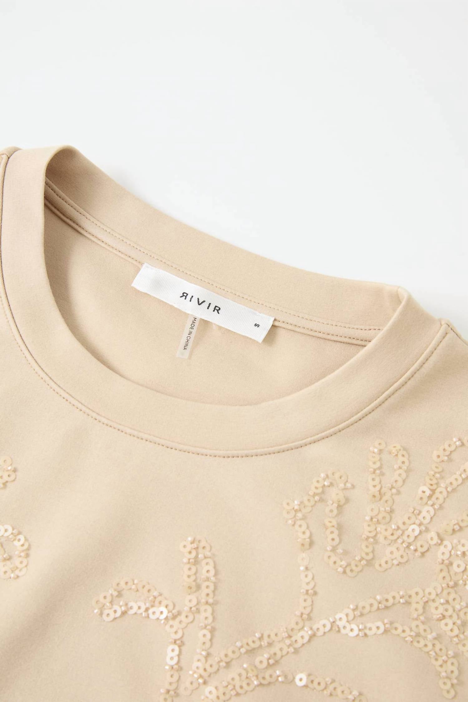 Rivir - Women's Sequin Embellishment T Shirt