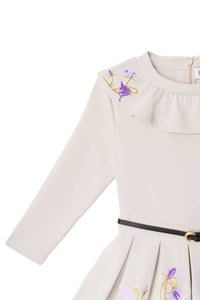 Sasha+Z - Girls Belt & Embroidery Nylon Dress
