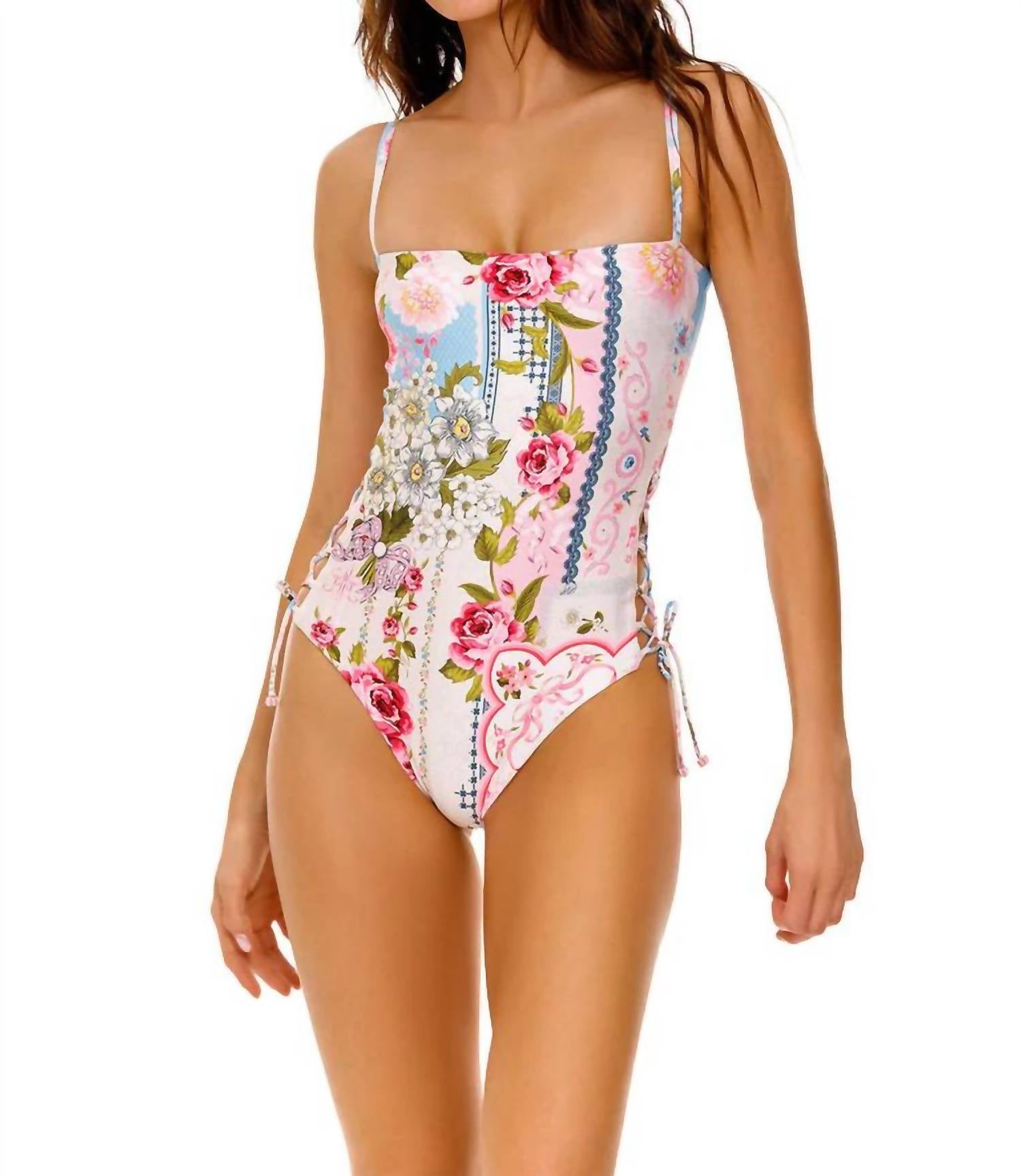 AGUA BENDITA Mariel Meraki One Piece in pink - women's swimwear - detail view