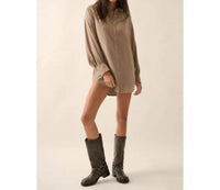 Promesa - Dolman-sleeve Mini Shirt Dress
