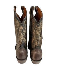 Nocona Boots Women's Floral Pointed Toe Boots in gold - women's shoe - detail view