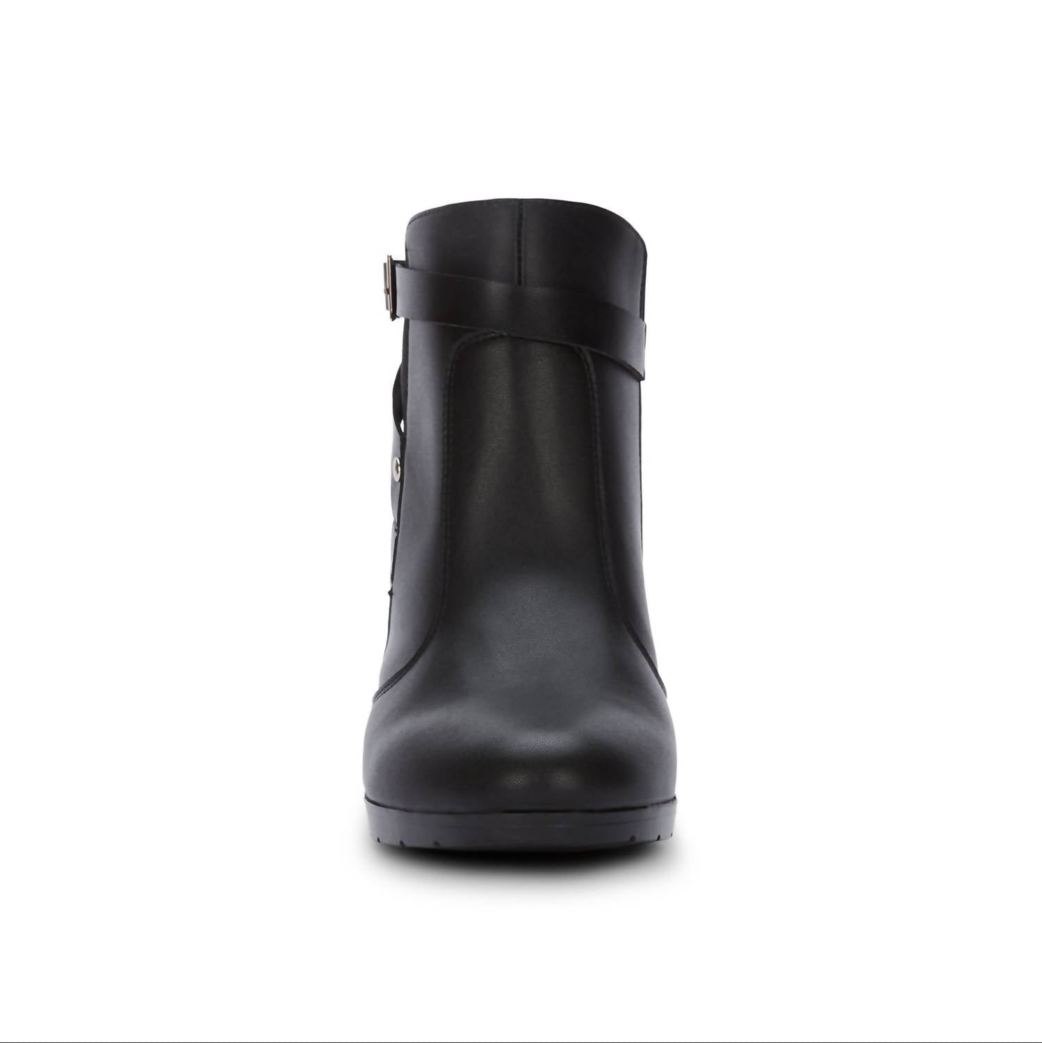 Andrea Women's Buckle Strap Block Heel Boots in black - women's shoe - view 4