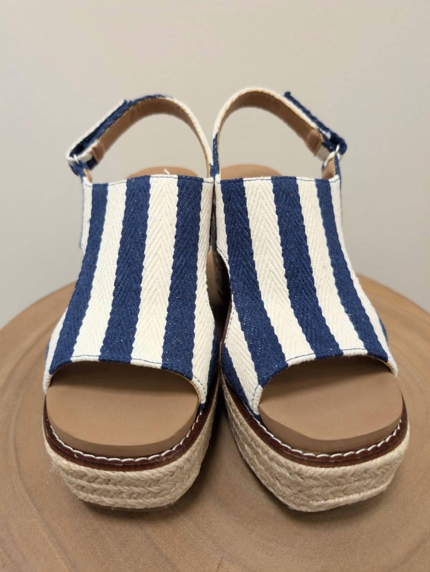 Corkys Footwear - Freddie Wedge Navy Stripe