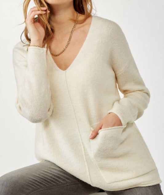 Vee Neck Knit Sweater