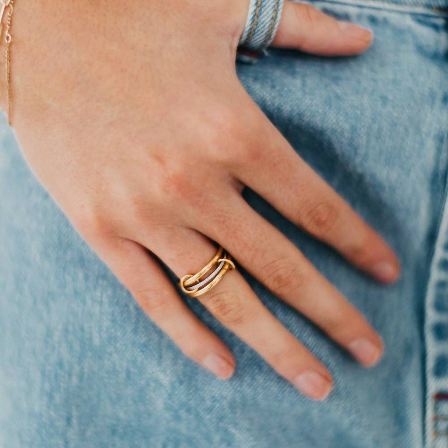 Pretty Simple - Women's Layered In Crystals Ring