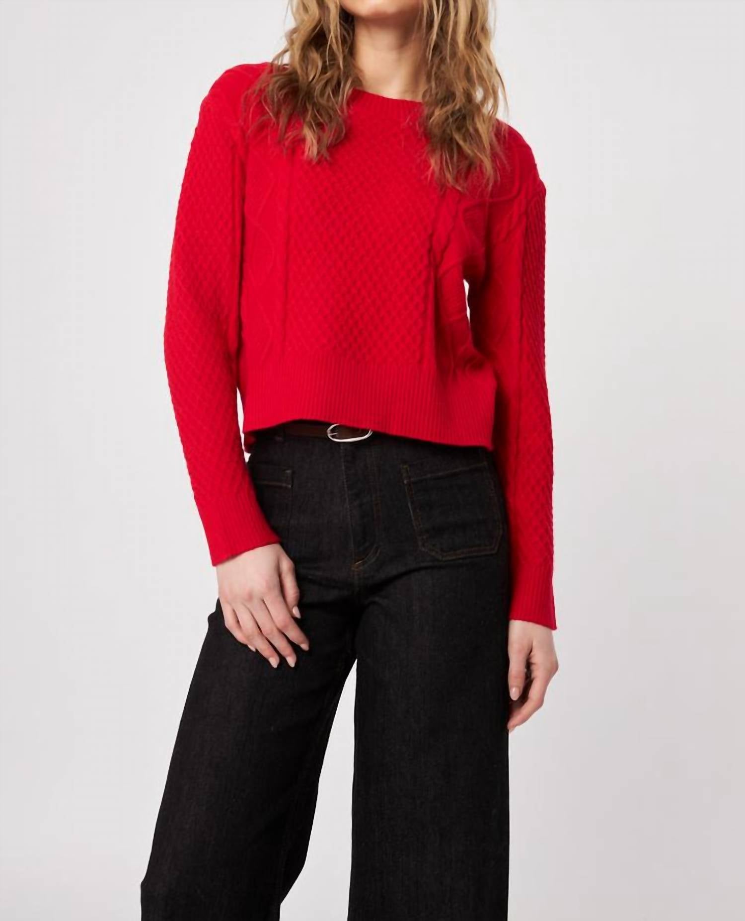 John + Jenn - Julien Cable Knit Crop Sweater