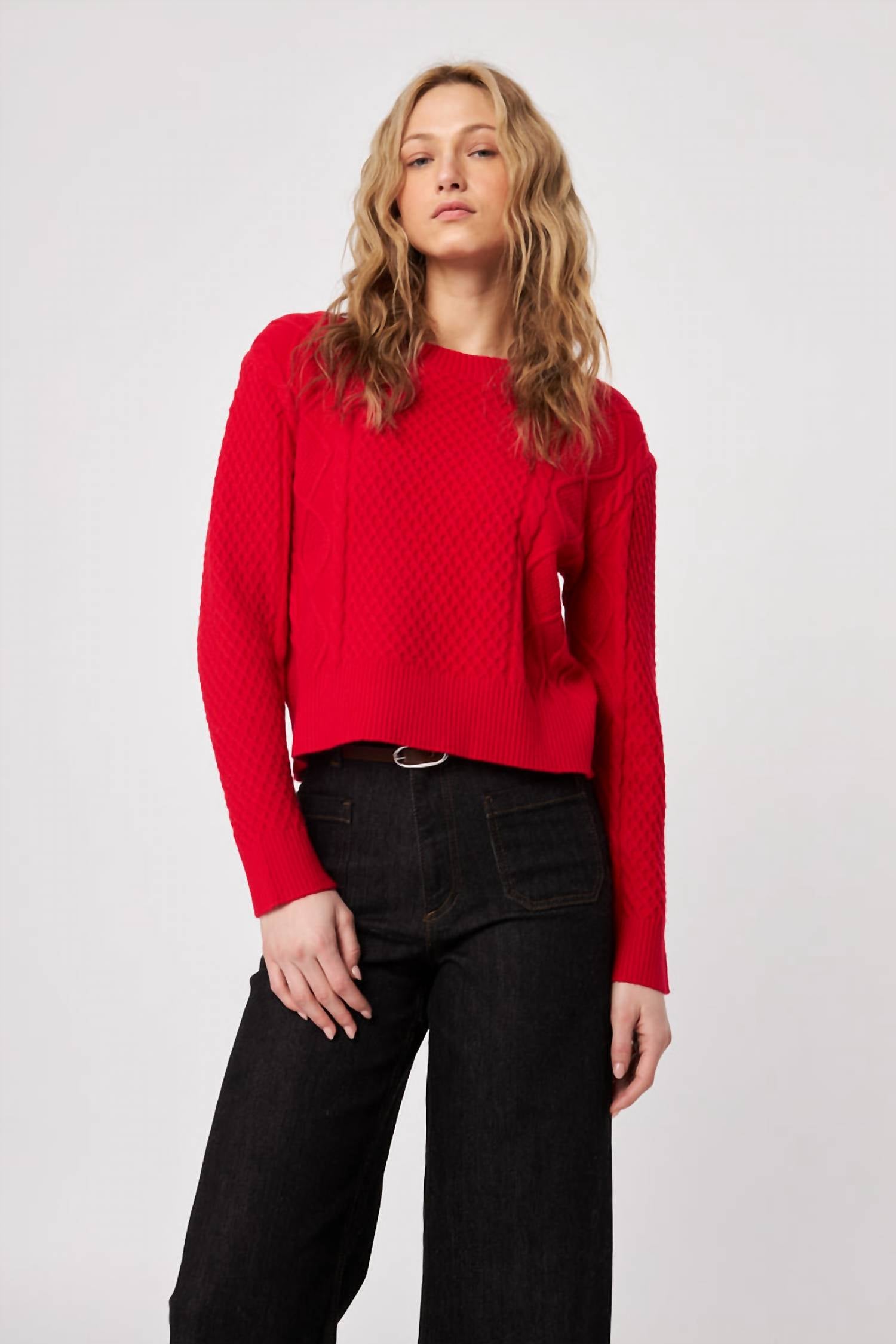 John + Jenn - Julien Cable Knit Crop Sweater