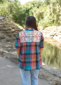 Layerz Clothing - Micah Embroidered Plaid Top