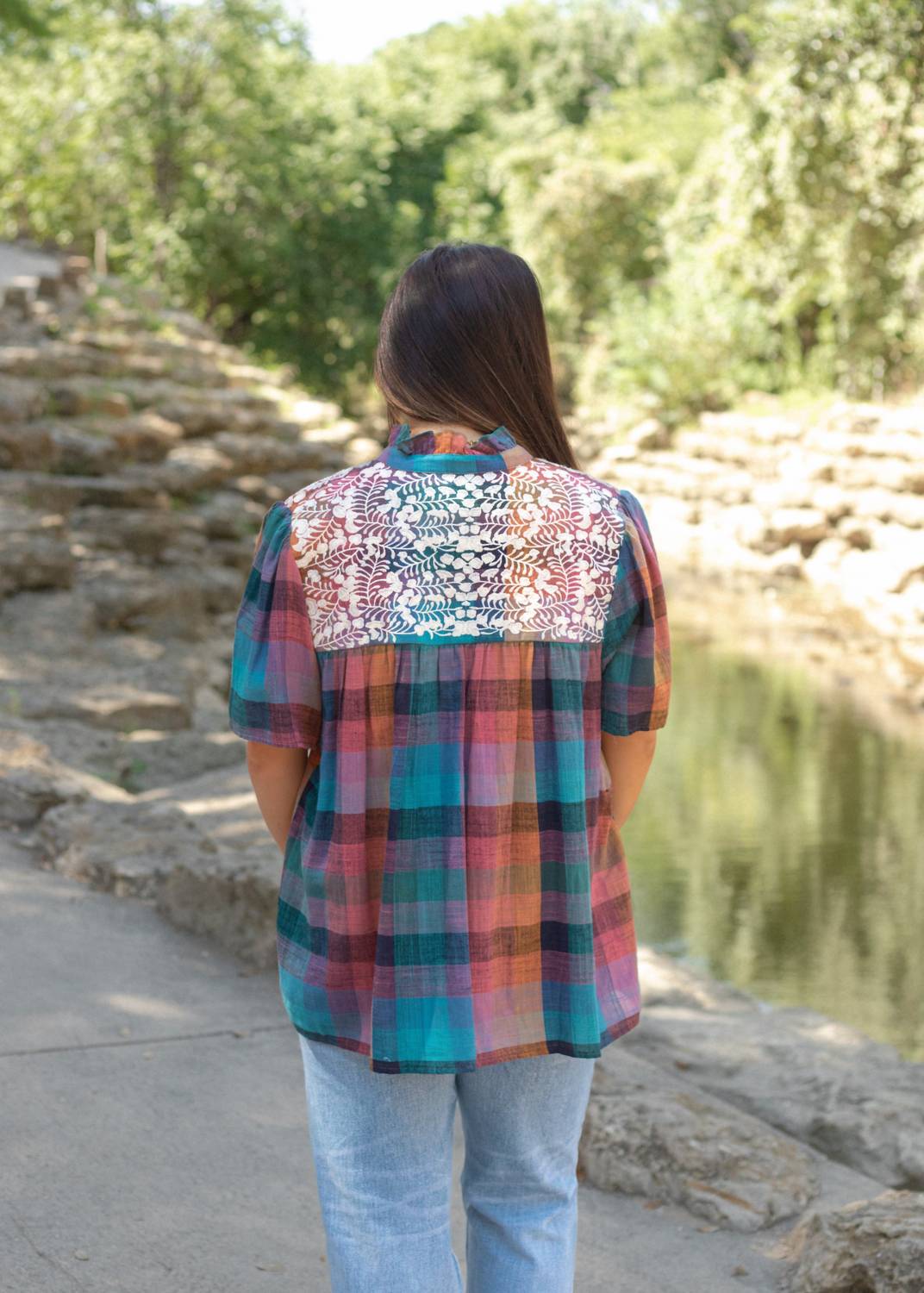 Layerz Clothing - Micah Embroidered Plaid Top