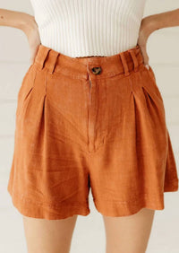 Hyfve - Linen Blend Pleated Shorts
