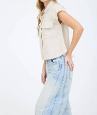 Blu Pepper - Driftwood Button-up Top
