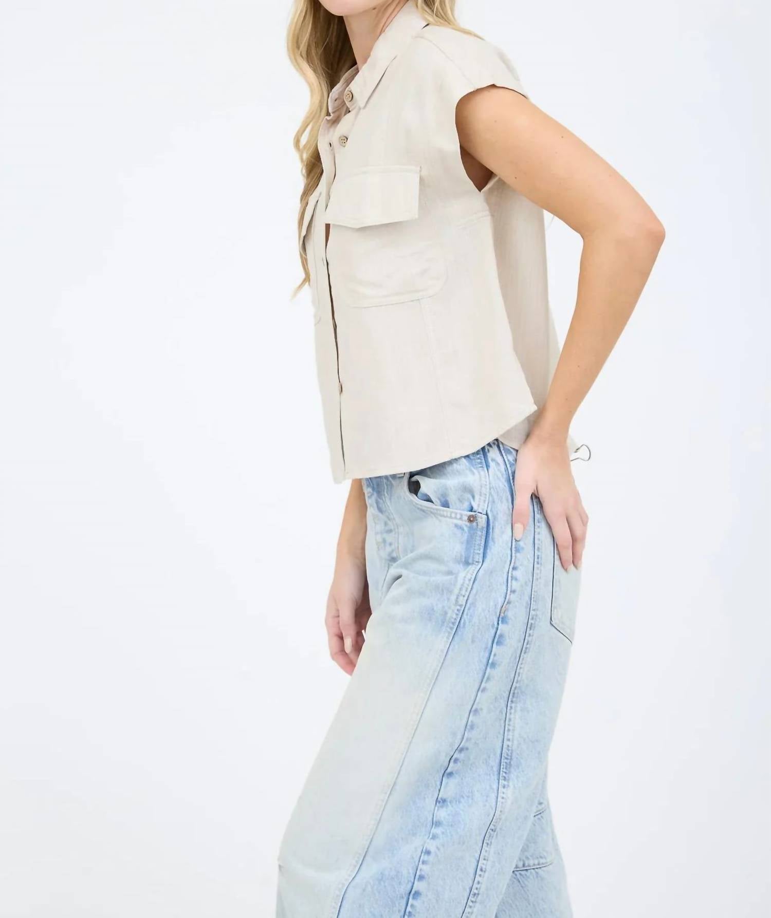 Blu Pepper - Driftwood Button-up Top