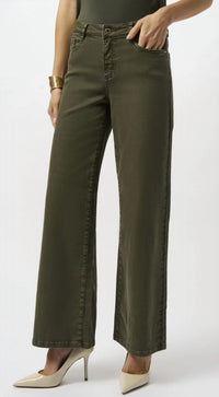 Joseph Ribkoff Goldie Classic Wide-leg Stretch Jeans in avocado - women's jeans