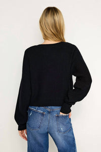 Good American - Cozy Deep V Neck Sweater Top