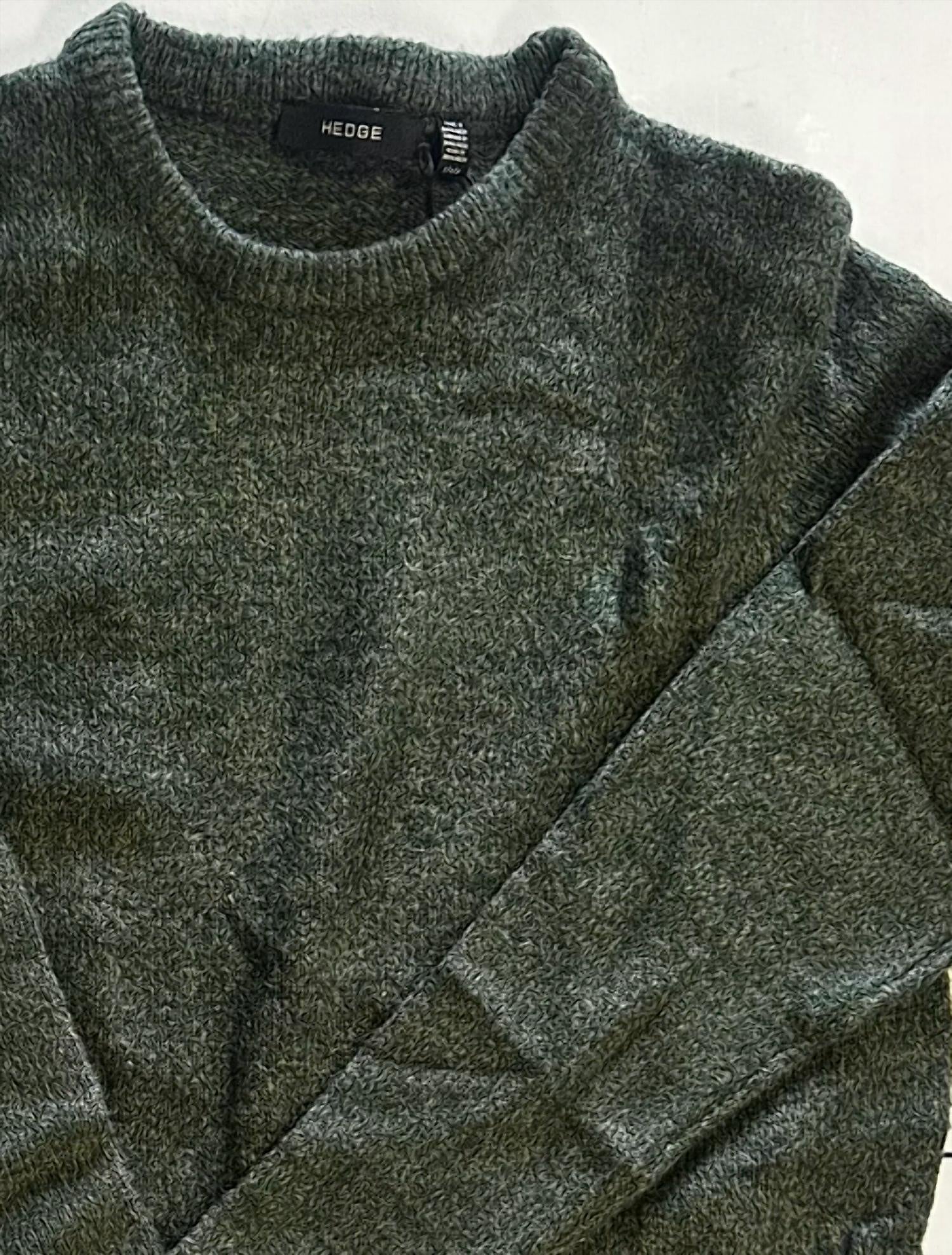 HEDGE Unisex Twist Sweater Top in pine - women's sweater - detail view