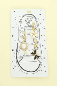 Sophia Collection Women's Rhinestone Pearl Flower & Bow Shoe Charm Set in gold tone - women's item