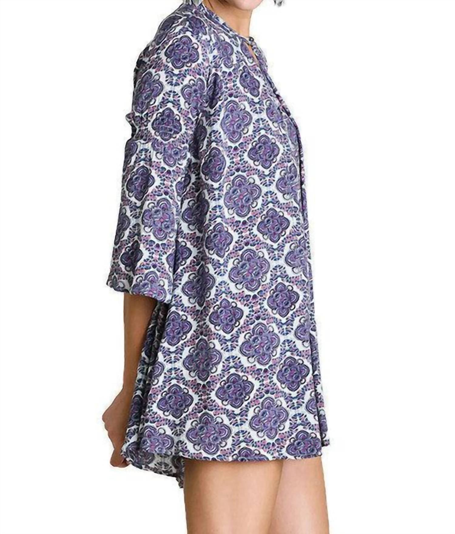 Umgee - Quatrefoil Keyhole Dress