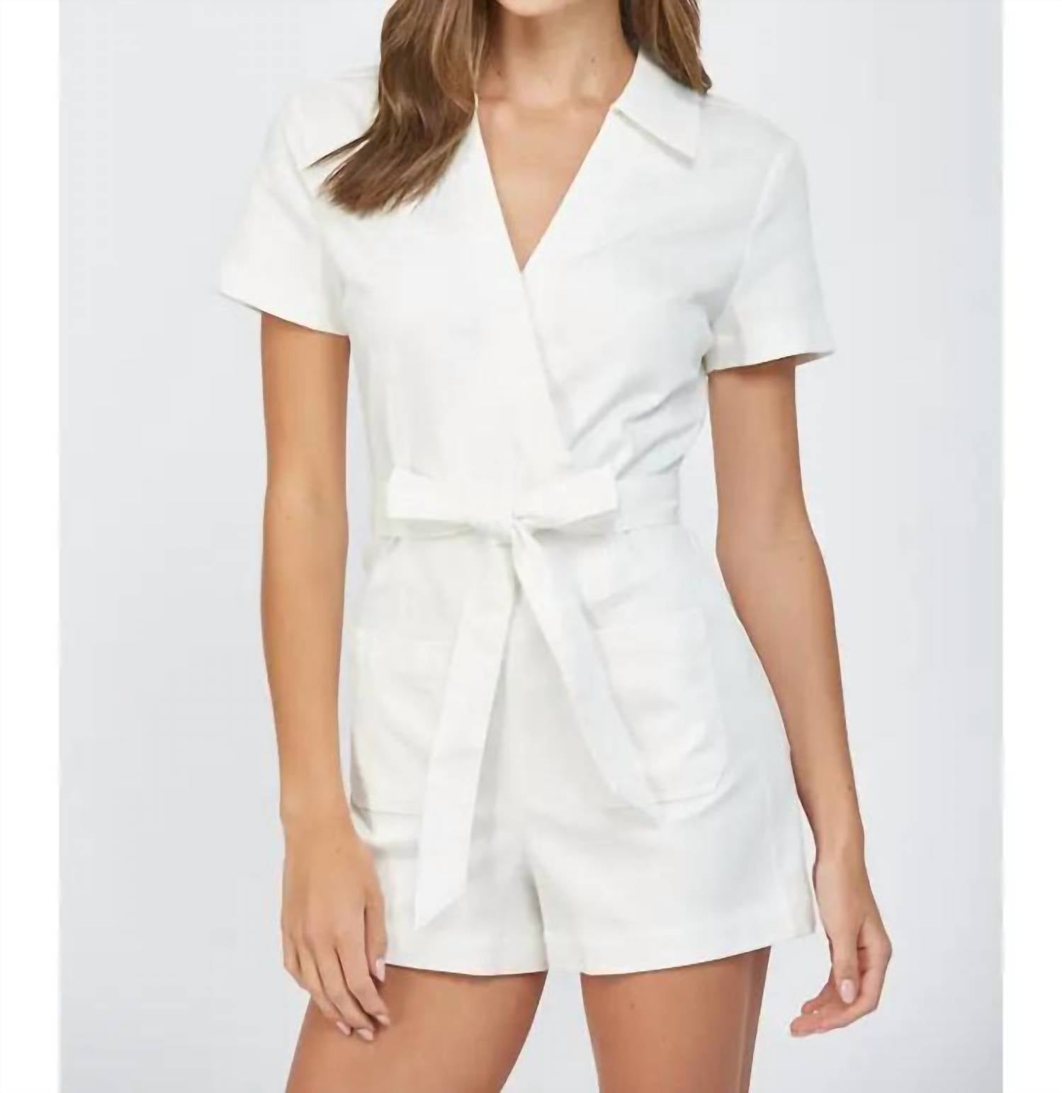 Fate by LFD That's A Wrap Romper in white - women's pants
