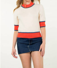 Thml - Short Sleeve Colorblock Knit Top