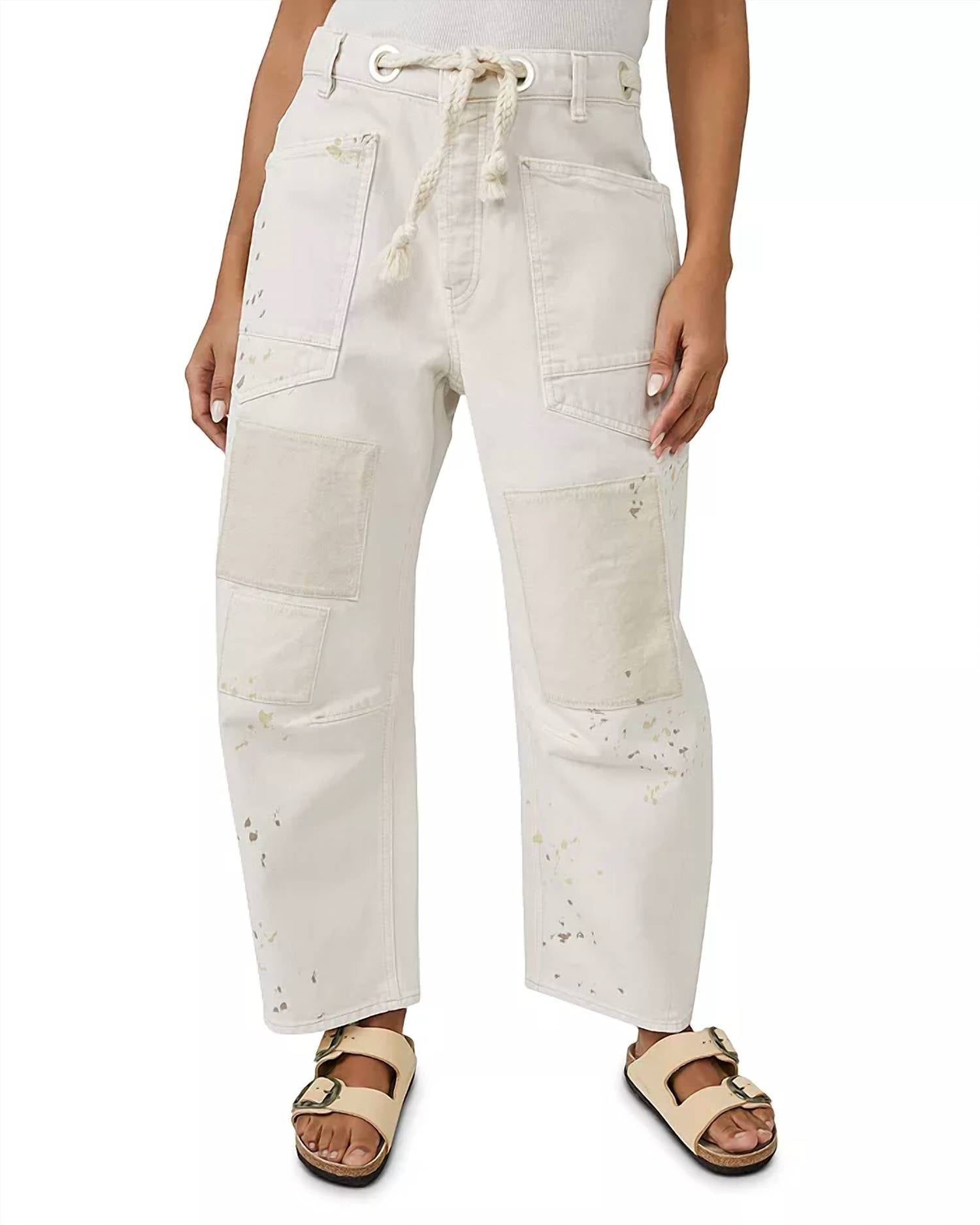 Free People - Moxie Low Slung Pull On Drawstring Barrel Jeans