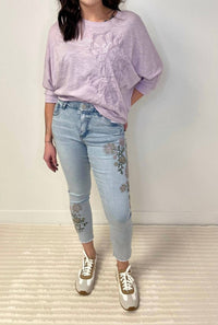 Democracy - Floral Embroidered Ankle Skimmer Jeans