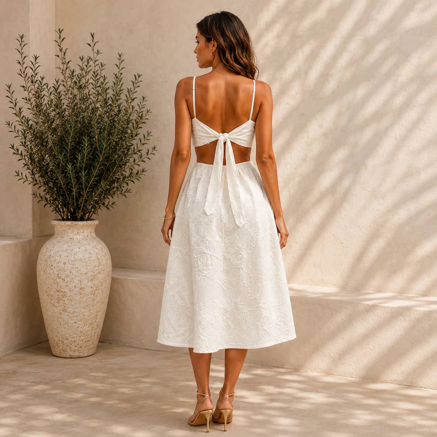 Mystery Resort - Aegean Whisper Midi Dress