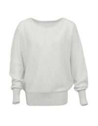 Brodie Cashmere Maldives Boat Neck Sweater in organic white - women's sweater - detail view