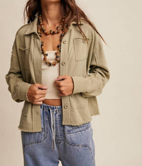 Listicle - Washed Knit Utility Shacket