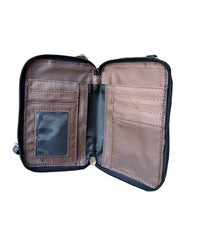 Roma Leathers - Women's Leather Phone Bag With Credit Card Slots And Adjustable Strap