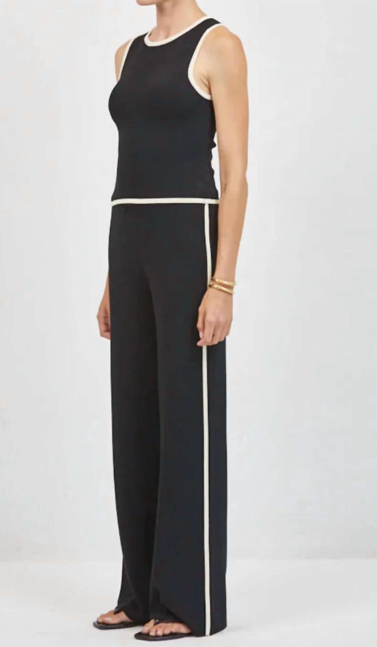 A.Ren - Simone Contrast Piping Pants