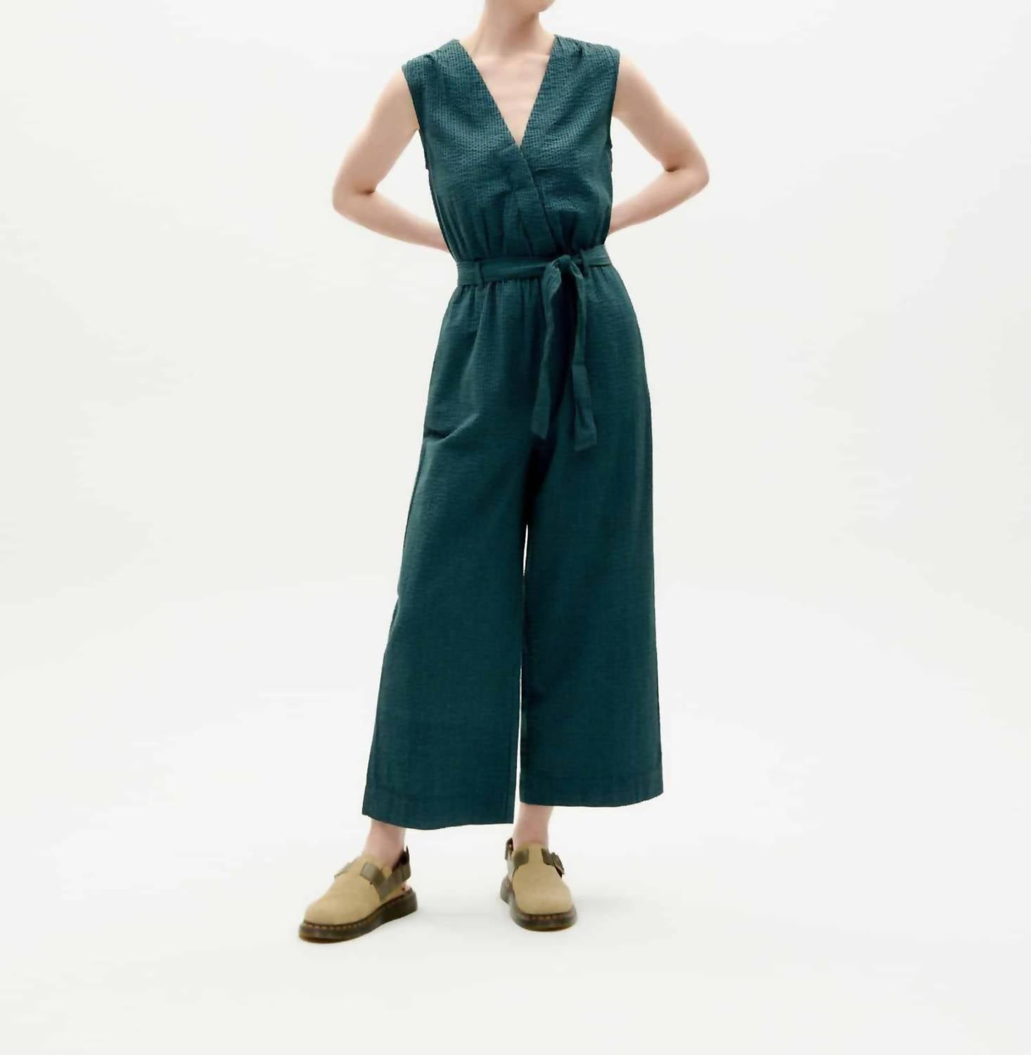 Thinking Mu - Seersucker Winona Jumpsuit