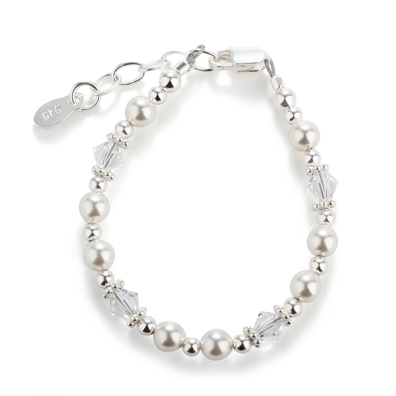 Cherished Moments - Baby Girls Hope Pearl And Sterling Silver Bracelet