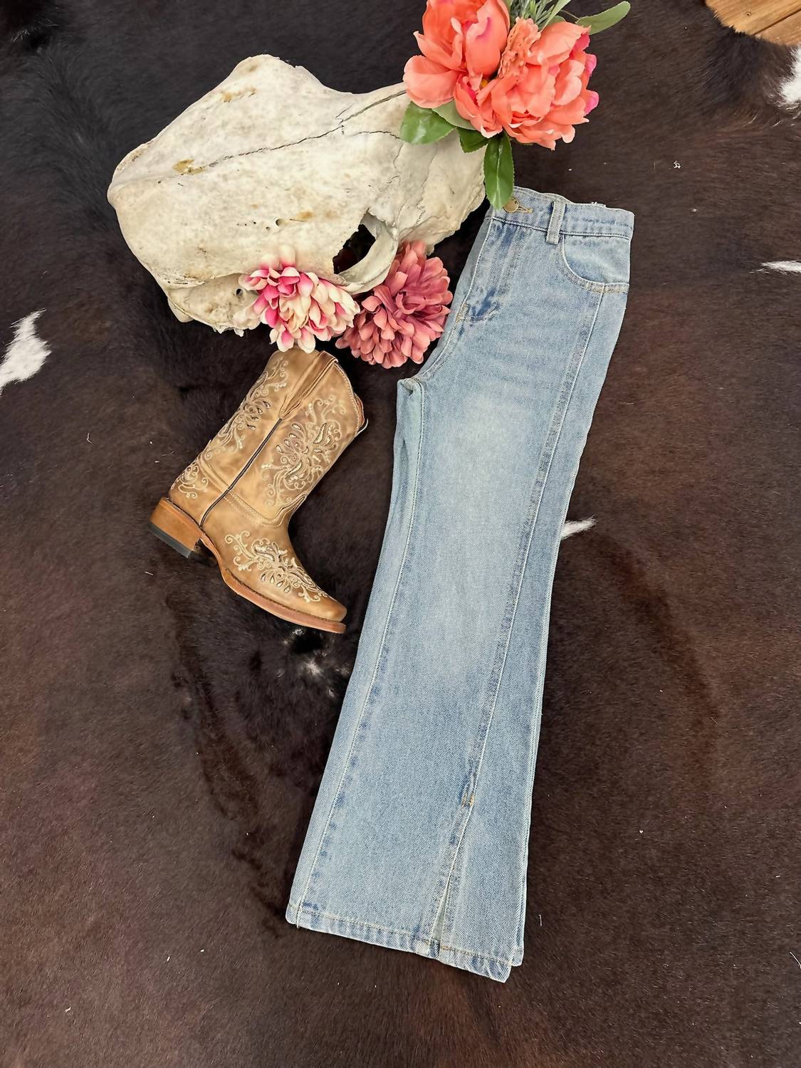 Ml Kids - Girl's Wide Leg Denim Pants