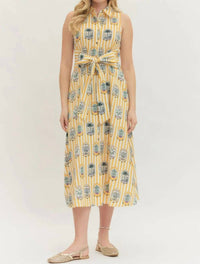 Entro - Stripe Palm Dress