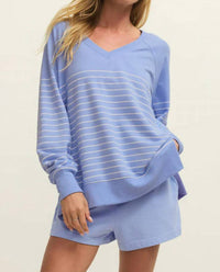 Z Supply - V-neck Striped Weekender Sweatshirt
