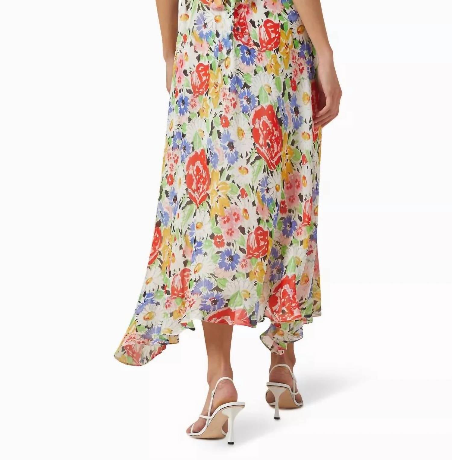 corrine midi dress Corrine Chiffon Dress in Tulip Fields Cornflower Blue
