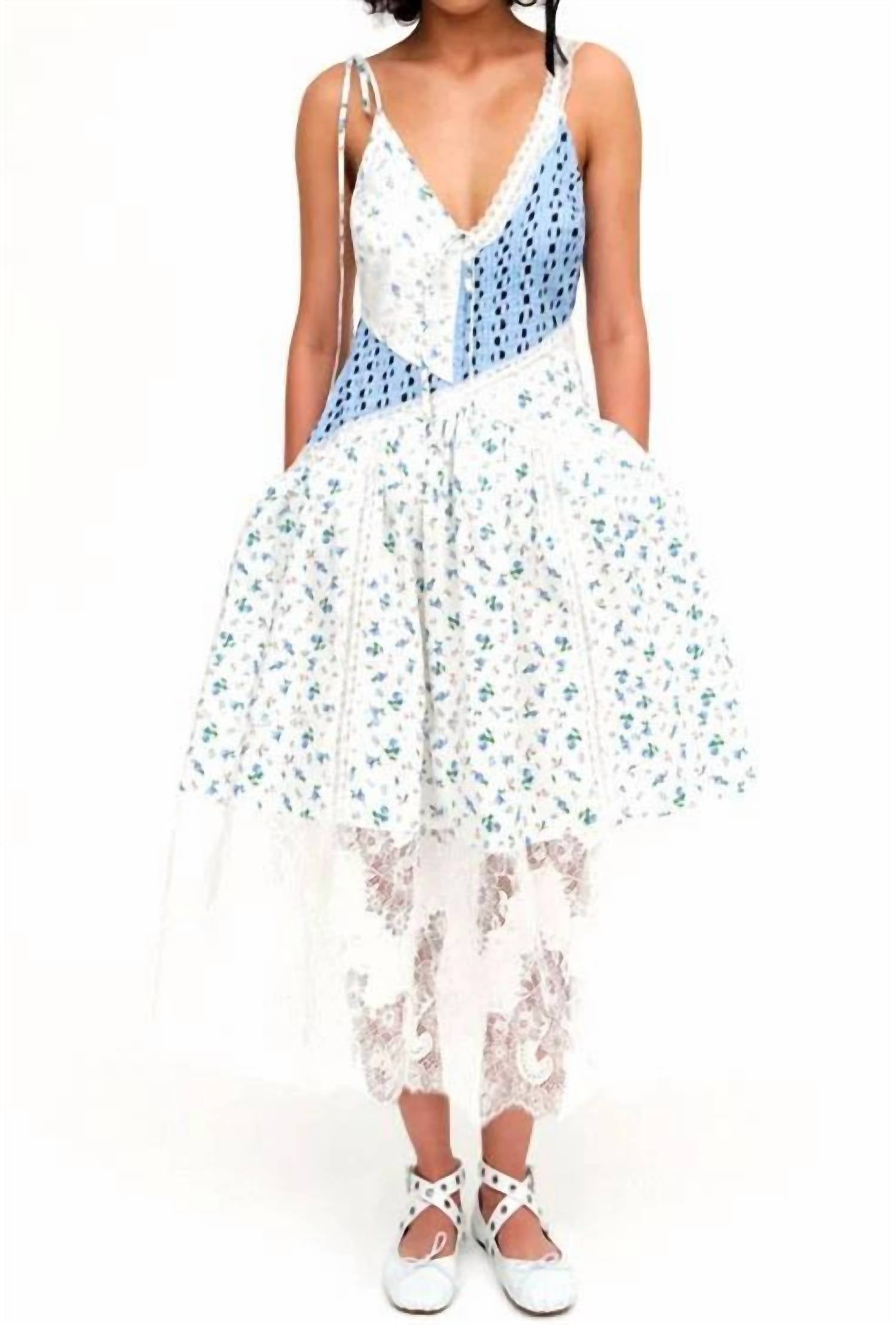 For Love & Lemons - Colby Patchwork Midi Dress
