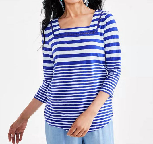 Celebrity Pink - Stripe Square Neck 3/4 Sleeve Top