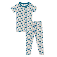 Kickee - Kids' Bamboo Print Short Sleeve Pajama Set