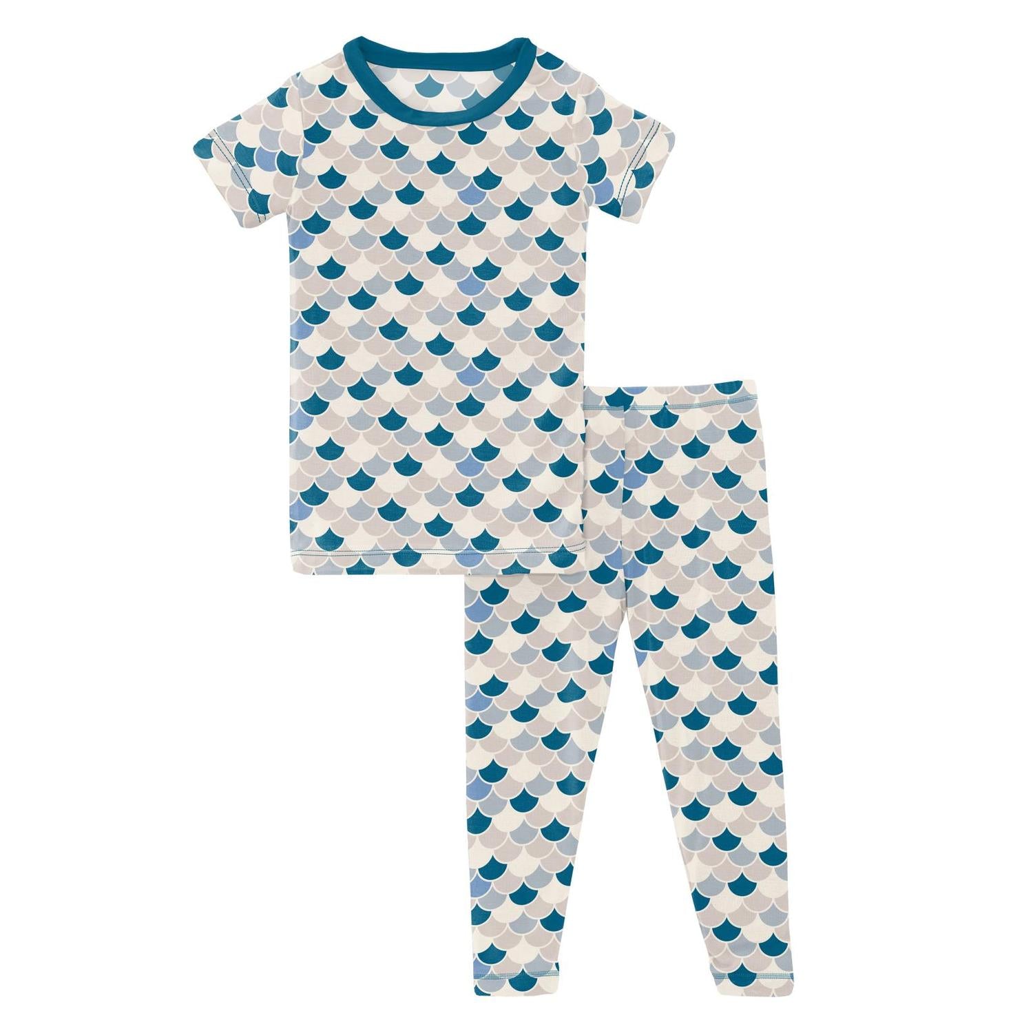 Kickee - Kids' Bamboo Print Short Sleeve Pajama Set