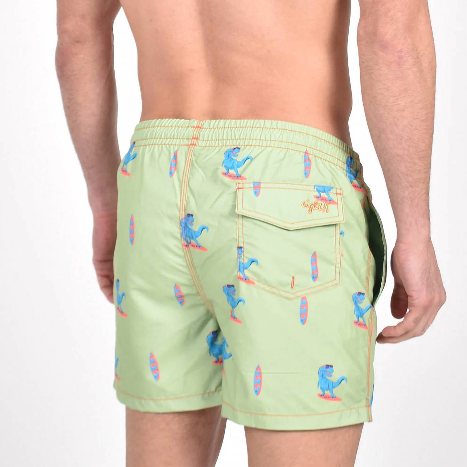 Eight X - Surfing T-rex Print Swim Trunks
