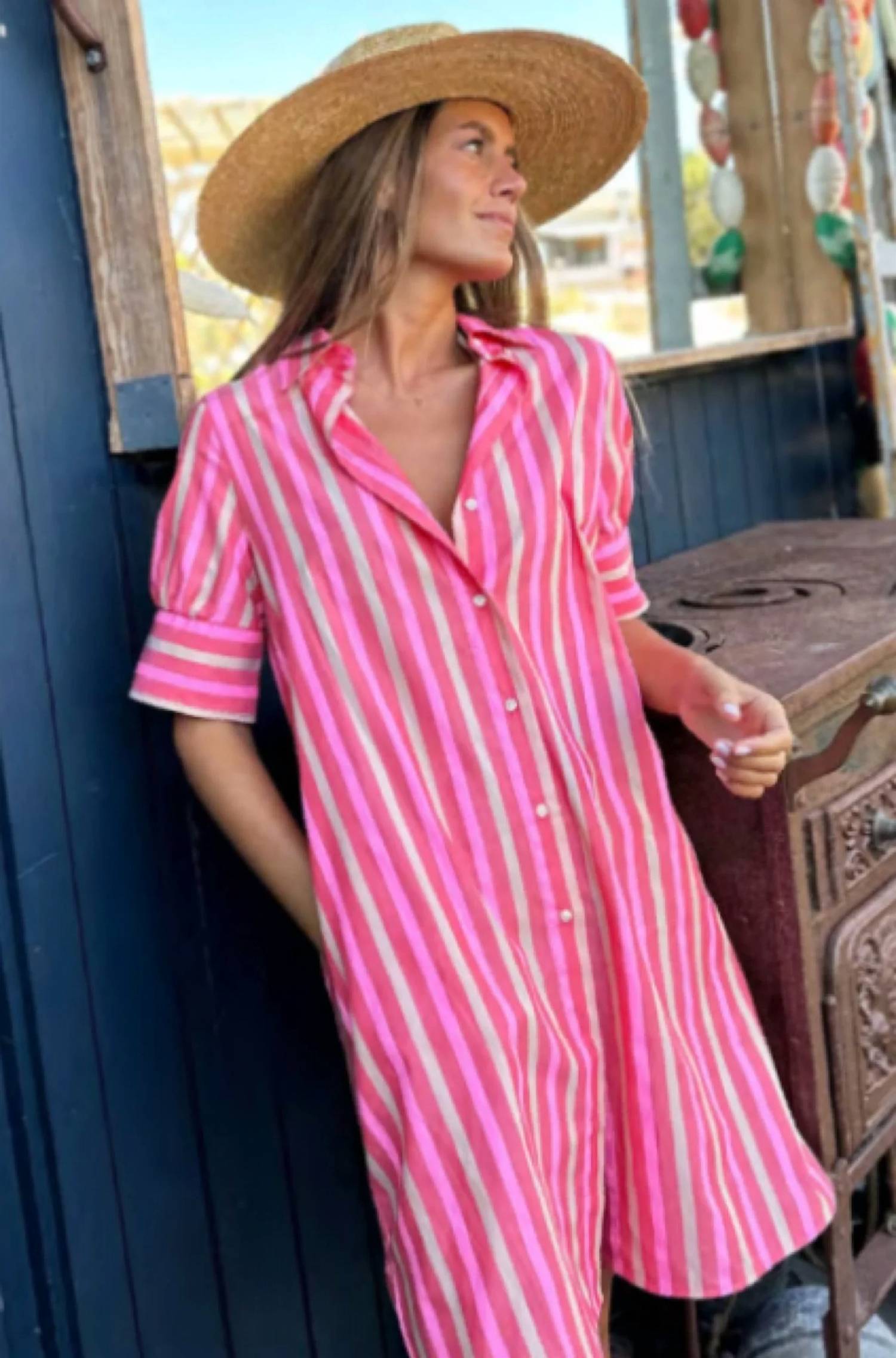 Vilagallo - Striped Shirt Dress