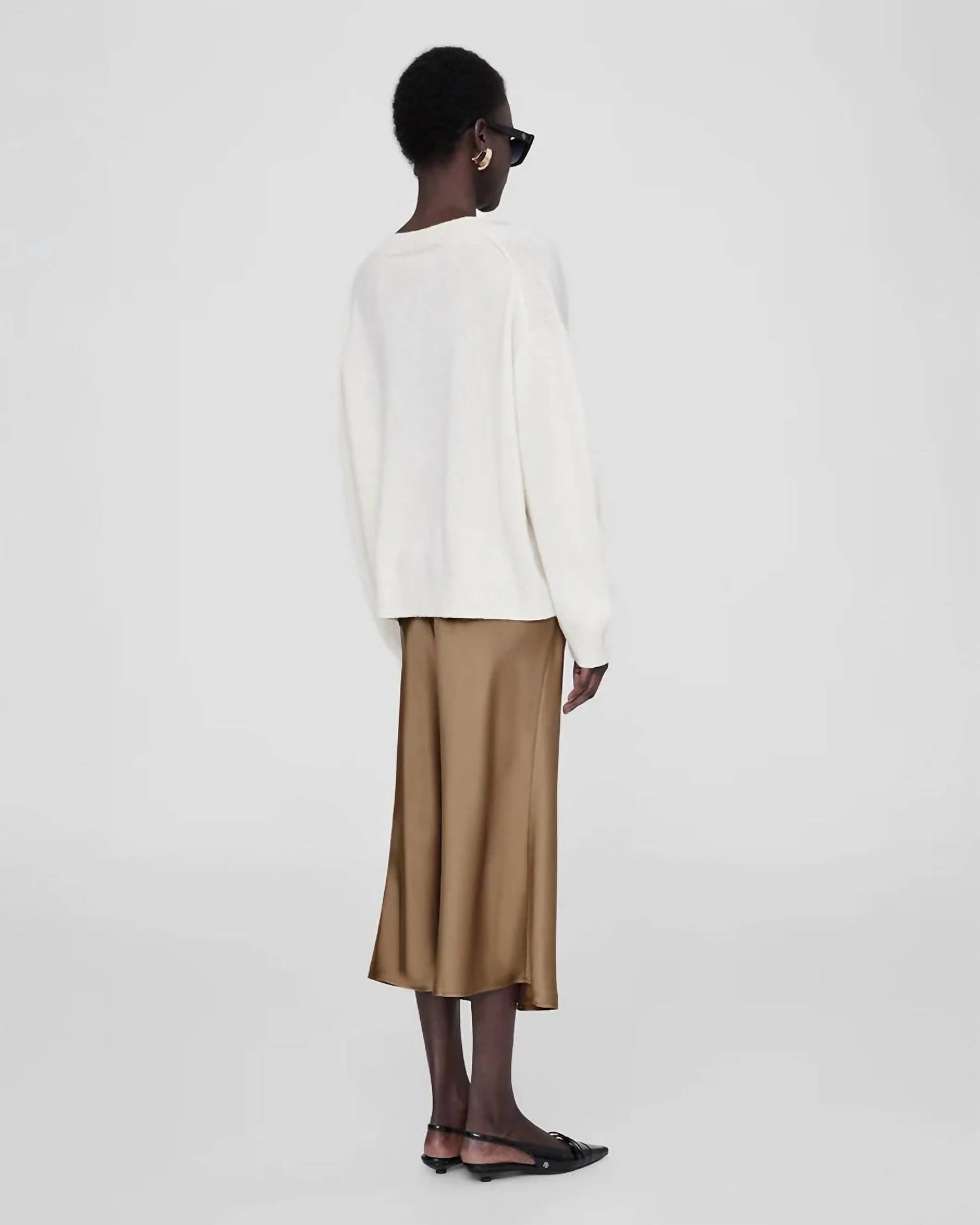ANINE BING Bar Silk Skirt in sepia - women's skirt - alternate view
