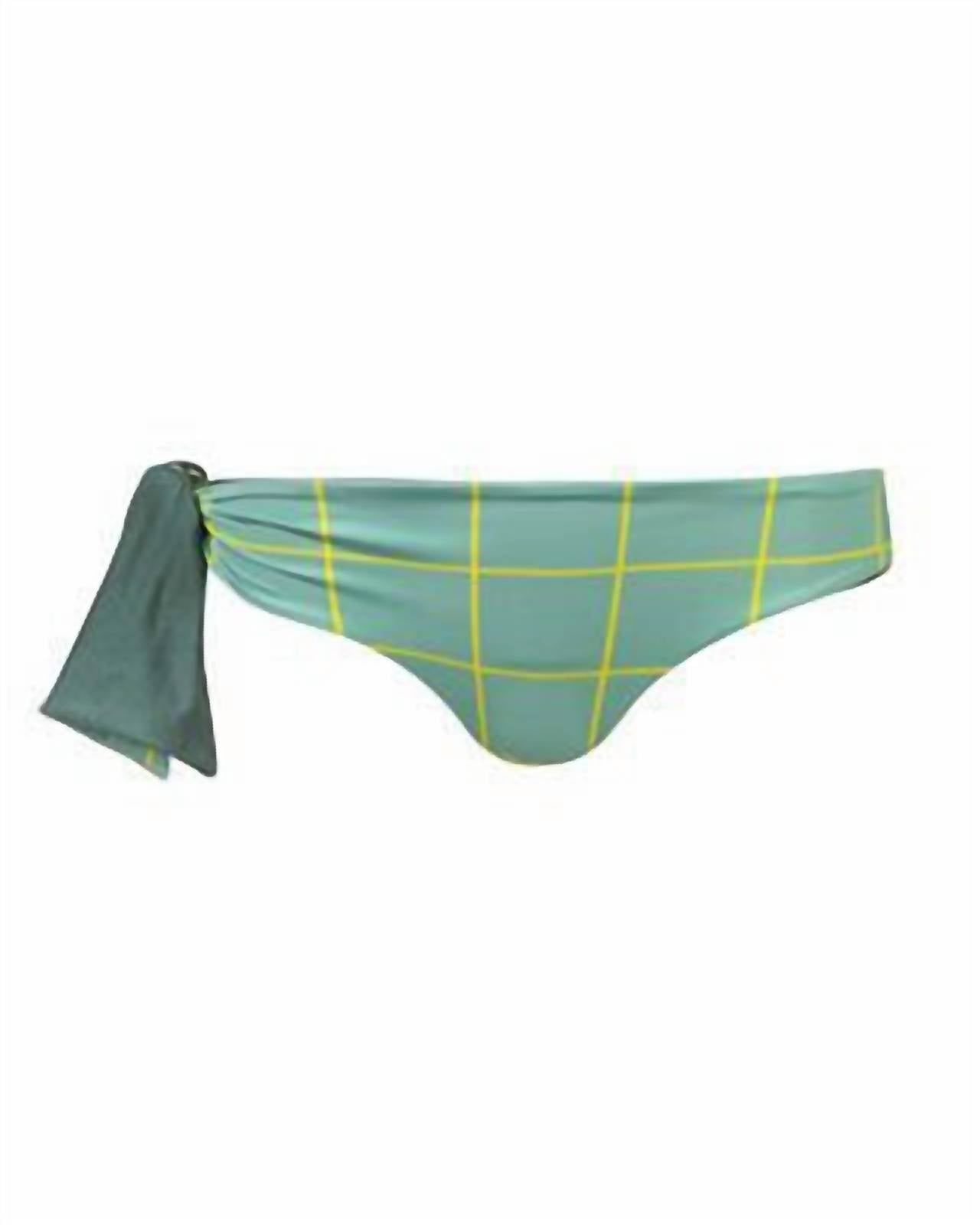 JUAN DE DIOS Women's Baudo Bottom in army green squares - women's swimwear