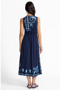 Johnny Was - V-neck Drawstring Knit Dress-yadira
